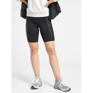 Athleta Delancey Gleam Moto Short Biker Size XS Black #982968
